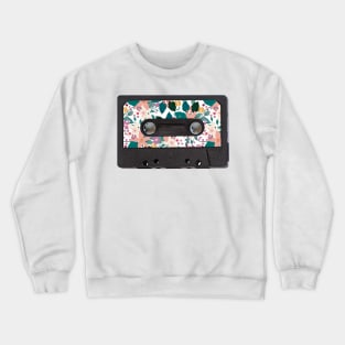 80s Mix tape cassette retro Tropical Flowers Crewneck Sweatshirt